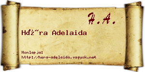 Héra Adelaida névjegykártya